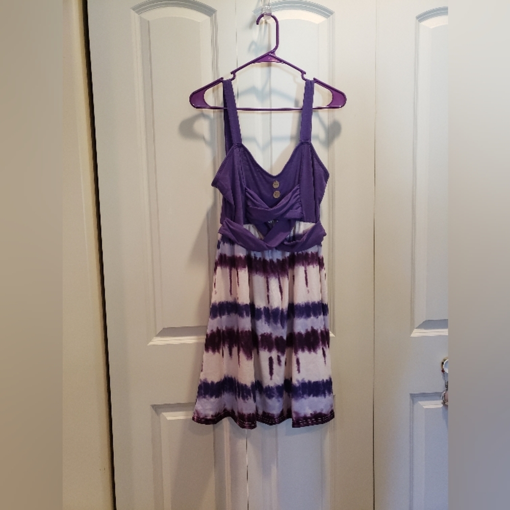 Purple Tie Dye Mini Tank Dress Size S
